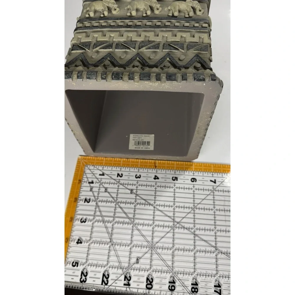 Resin African Safari Design Elephant Tissue Box Cover Square 6